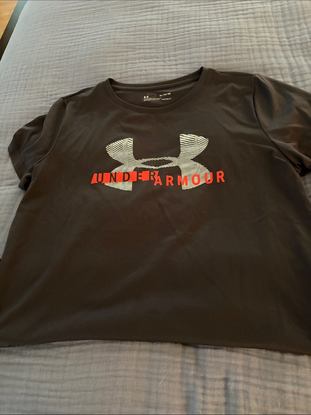 Under Armour gray Tee with Orange and White Logo
